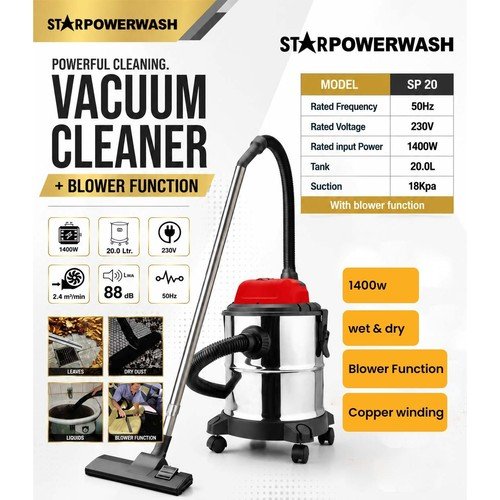 Starpower 1400w Wet & Dry Vacuum Cleaner With Blower 20Ltr SP 20