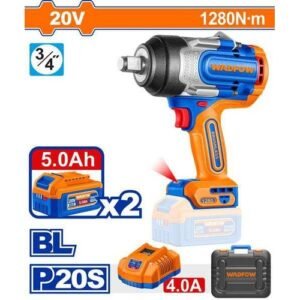 Wadfow 3/4'' Square Drive Cordless Impact Wrench 20V 1280 N*m Wcd1b12856