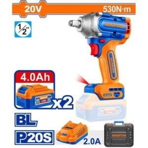 Wadfow 1/2'' Square Drive Cordless Impact Wrench 20V 530 N*m Wcd1b53
