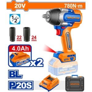 Wadfow 1/2'' Square Drive Cordless Impact Wrench 20V 780 N*m Wcd1b785