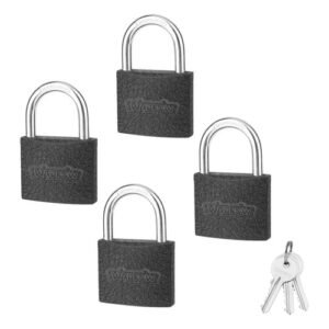 Wadfow 4 Pieces Key Alike Iron Padlock Set Wpd5444