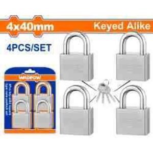 Wadfow 4 Pieces Key Alike Square Vane Padlock Set Wpds444