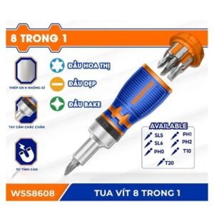 Wadfow 8 Pieces Stubby Ratchet Screw Driver Set Wss8608