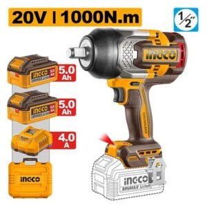 Ingco 1/2'' Square Drive Cordless Impact Wrench 20V 1000 N*m Ciwli20100