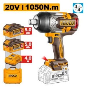 Ingco 3/4'' Square Drive Cordless Impact Wrench 20V 1050 N*m Ciwli201056