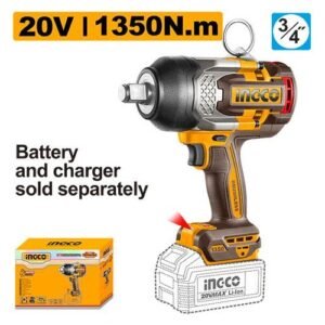 Ingco 3/4'' Square Drive Cordless Impact Wrench 20V 1350 N*m Ciwli201355