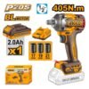 Ingco 1/2'' Square Drive Cordless Impact Wrench 20V 405 N*m Ciwli20455