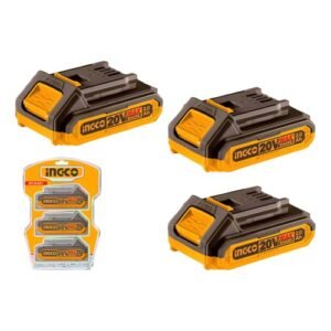 Ingco 2Ah (2000Mah) 3 Pieces Lithium Ion Battery Set 20V Cosli240311