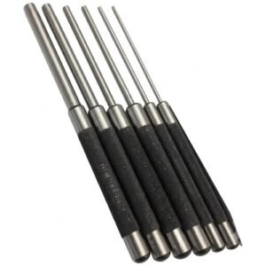 De Neers 8 Pieces Round Knurled Body Pin Punch Set 200Mm Length