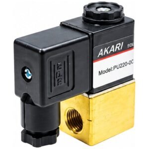Akari 2 Port 2 Position 6.35Mm(1/4") Single Solenoid Direct Acting Valve Brass Pu220-02