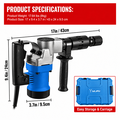 Yuri 900W Demolition Hammer 5Kg Ygph8104s - Image 7