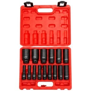 De Neers 1/2'' Square Drive 15 Pieces Impact Deep Hex Socket Set Long Series Imp-Dn-15Md