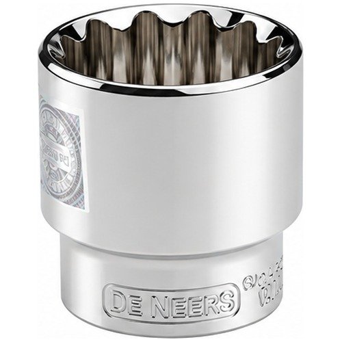 De Neers 1/2" Square Drive Bihex Socket Chrome Vanadium Steel Metric Size — De Neers Ratchet Handles & Sockets