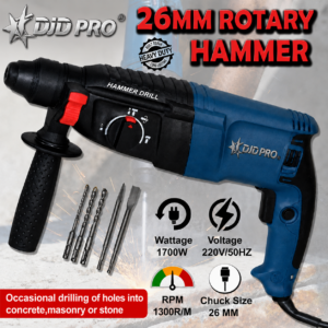 Djd Pro 1700W Rotary Hammer 26Mm Djd-Rh-26 - Image 6