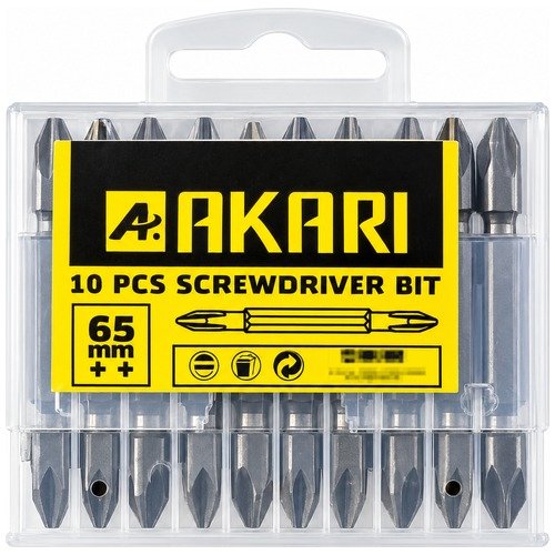 Akari 2.5 Inch Screw Driver Bit 65Mm Silver +/+ — Akari Screw Driver Bits