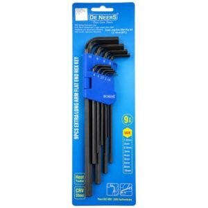 De Neers 9 Pieces Extra Long Arm Hex Allen Key Set Dnxlong9L — De Neers Allen Keys