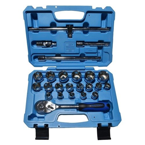 Taparia 1/2'' Square Drive 24 Pieces Hex Socket Set BMS15HXL