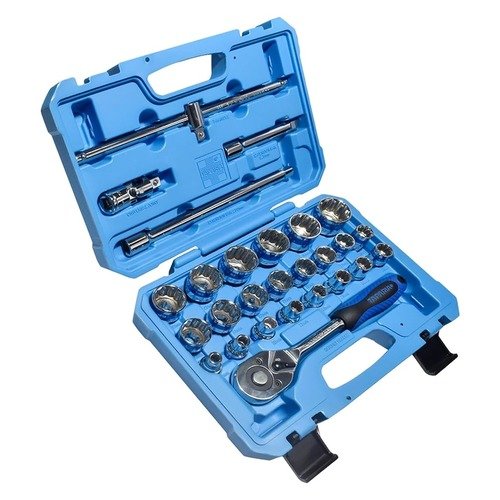 Taparia 1/2'' Square Drive 27 Pieces Bihex Socket Set BMS14MXL
