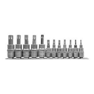 Yato 3/8 & 1/4" Square Drive 12 Pieces Torx Bit Socket Set YT-04331