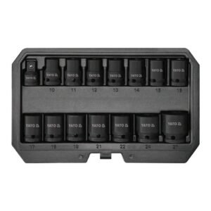 Yato 1/2'' Square Drive 15 Pieces Impact Hex Socket Set YT-10253