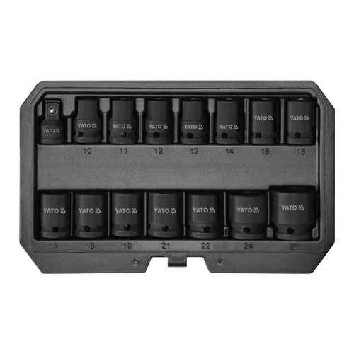 Yato 1/2'' Square Drive 15 Pieces Impact Hex Socket Set YT-10253