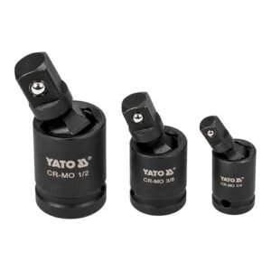 Yato 1/2 & 3/8 & 1/4" Square Drive 3 Pieces Impact Universal Joint Set YT-10643