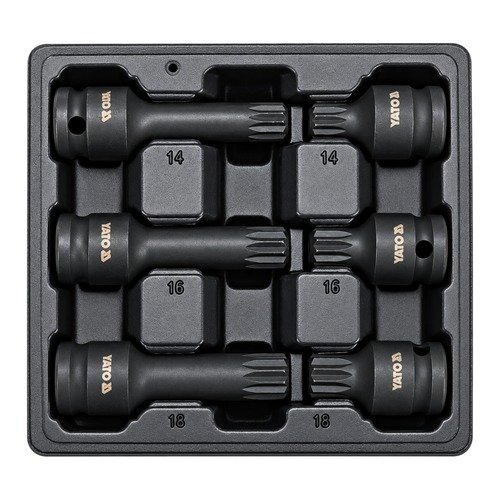 Yato 1/2'' Square Drive 6 Pieces Impact Spline Socket Set YT-10652