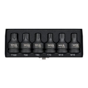 Yato 3/4'' Square Drive 6 Pieces Impact Torx & Spline Socket Set YT-10653