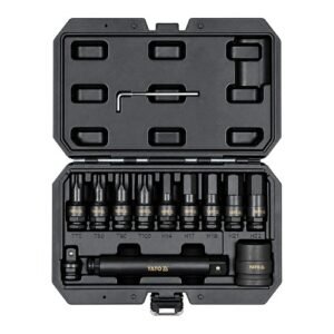 Yato 1/2 & 3/4" Square Drive 12 Pieces Impact Bit Socket Set YT-10655