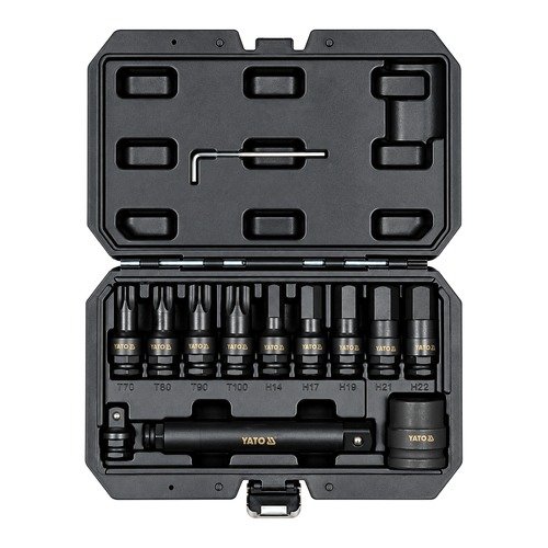 Yato 1/2 & 3/4" Square Drive 12 Pieces Impact Bit Socket Set YT-10655
