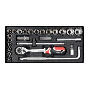 Yato 1/2'' Square Drive 25 Pieces Hex Socket Set YT-12671