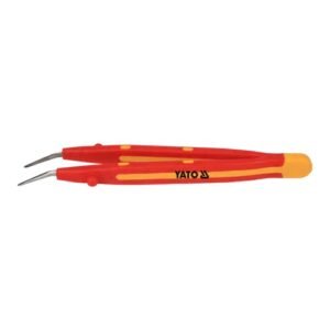 Yato Insulated Tweezers Curved Pointed Transverse Tooth
